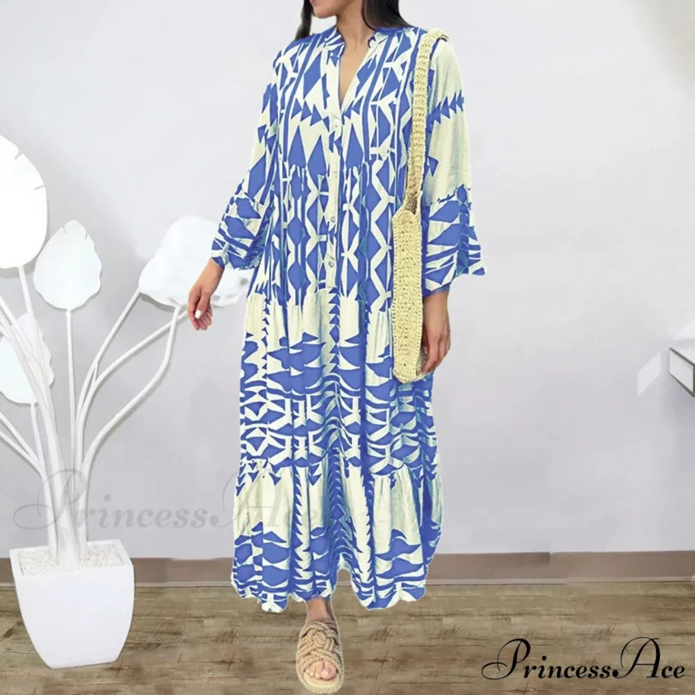 Prolonged Sleeve Ruffled Bohemian Dress - Image 4