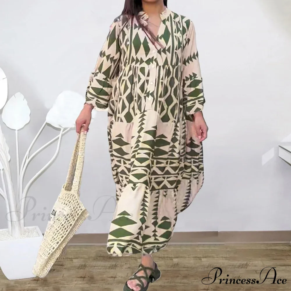 Prolonged Sleeve Ruffled Bohemian Dress - Image 5