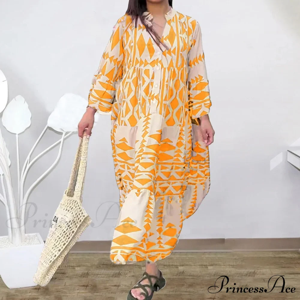 Prolonged Sleeve Ruffled Bohemian Dress - Image 7