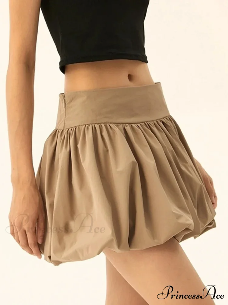 Puffy Frill Hem Pleated Skirt - Image 2