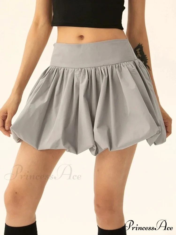 Puffy Frill Hem Pleated Skirt - Image 8
