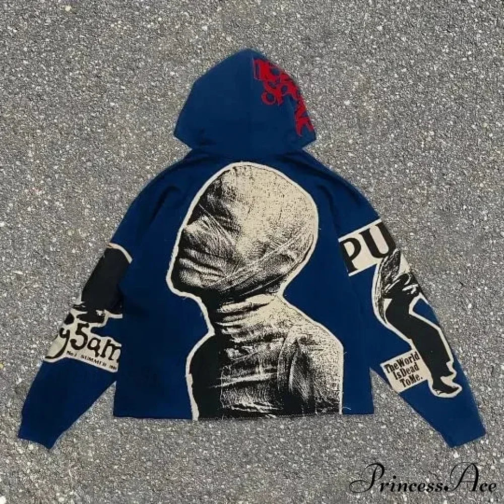 Rebellious Mummy Design Baggy Hoodie - Image 2
