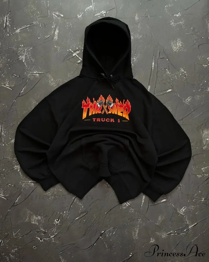 Rebellious Style Retro Baggy Sweatshirt - Image 7