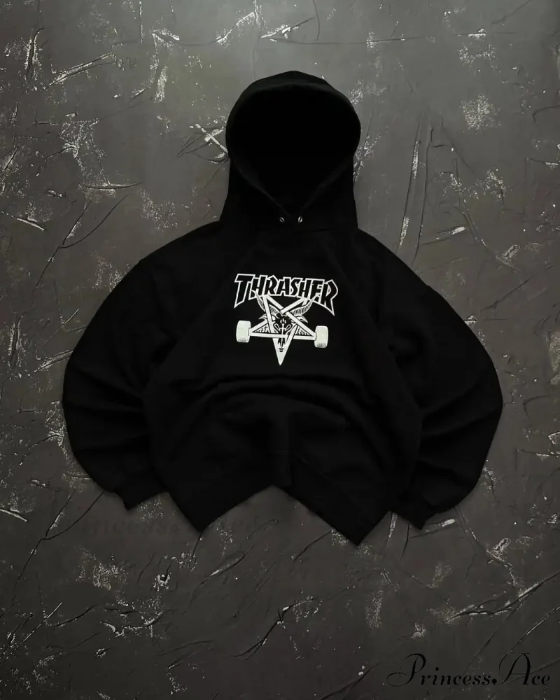 Rebellious Style Retro Baggy Sweatshirt - Image 8