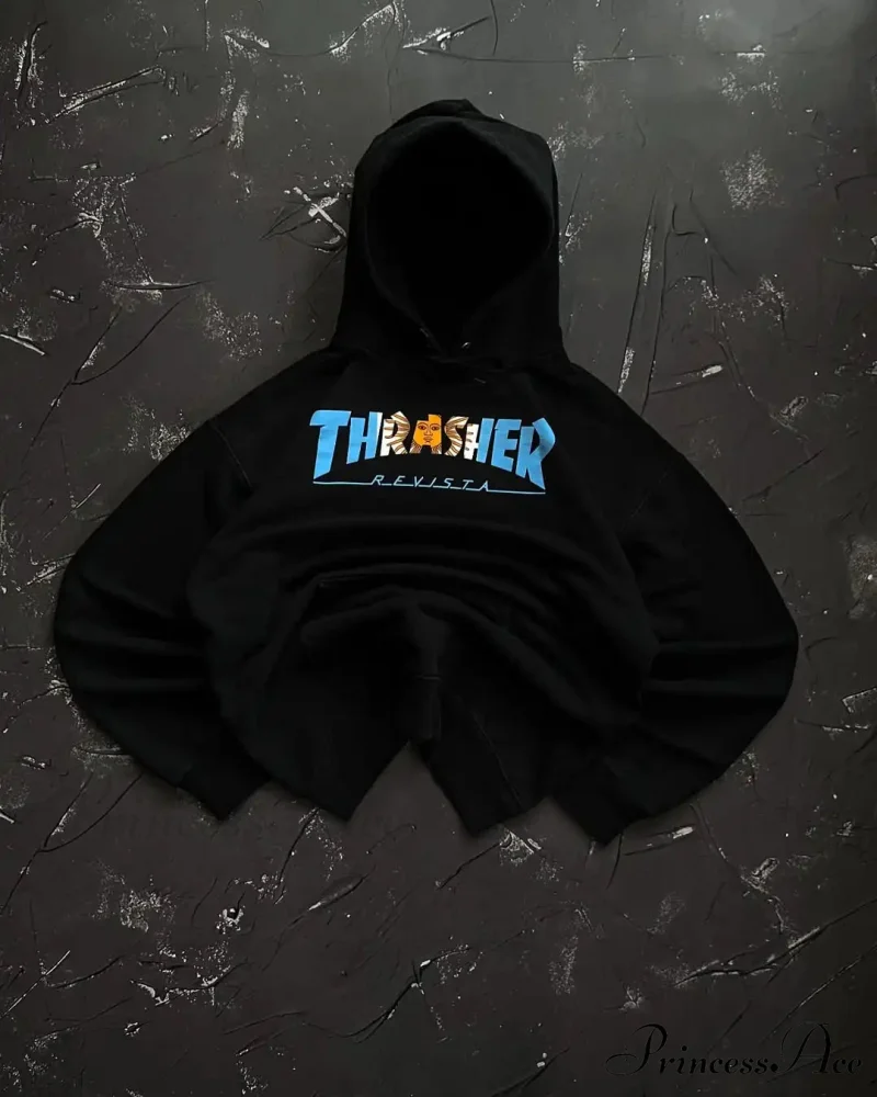 Rebellious Style Retro Baggy Sweatshirt - Image 9