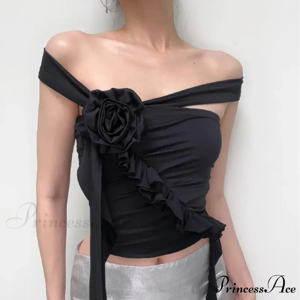 Red Bandage Off Shoulder Halter Backless Bare Midriff Tube Crop Top - Image 4
