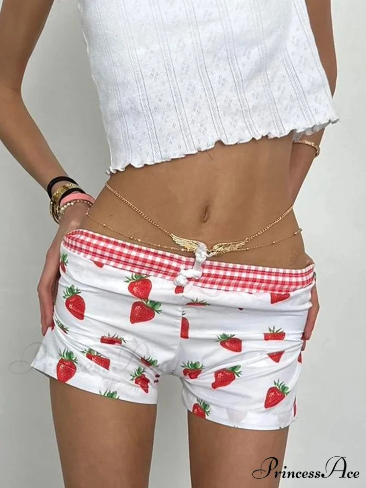Red Berry Pattern Cotton Sweatshort - Image 2