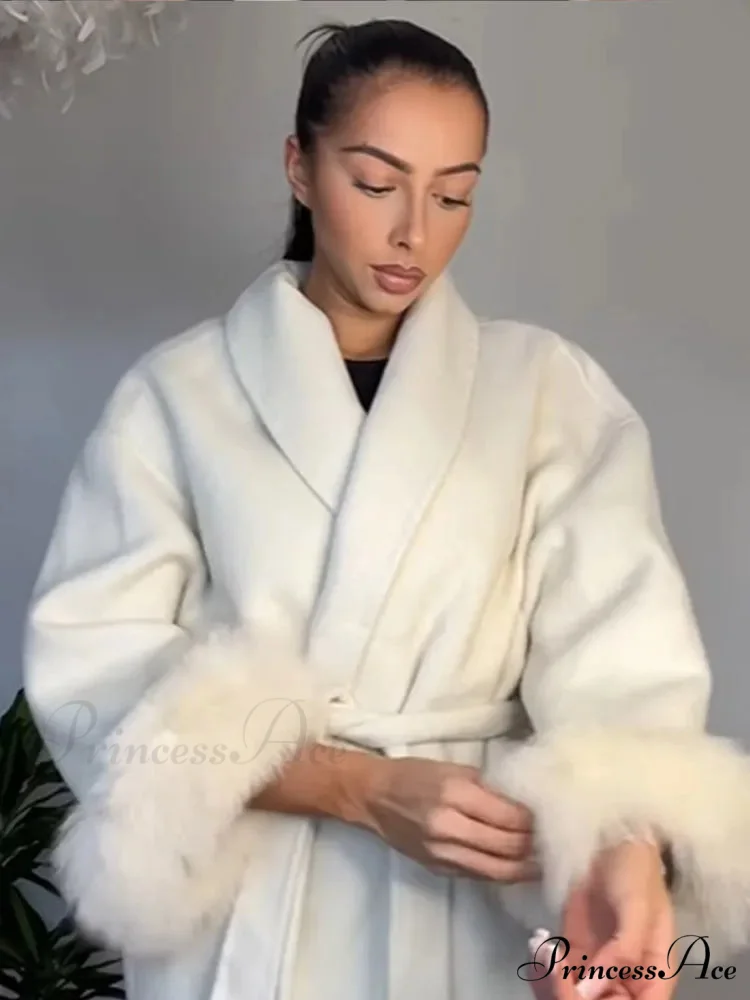 Red Folded Woolen Coat - Image 6