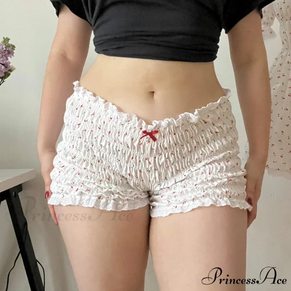 Red Print Frilly Bloomer Short - Image 3