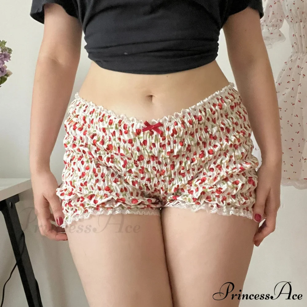Red Print Frilly Bloomer Short - Image 4