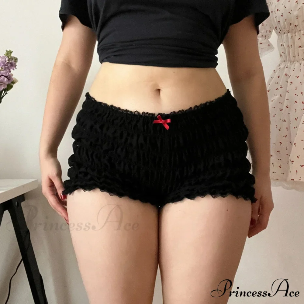 Red Print Frilly Bloomer Short - Image 5