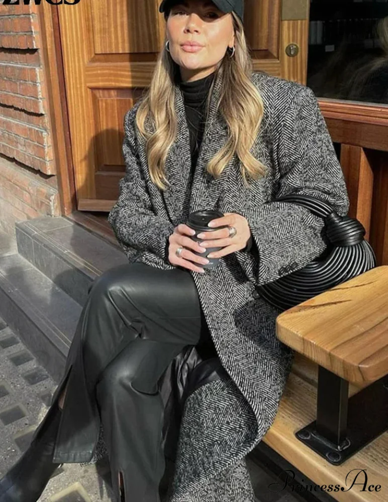 Red Scarf Collar Lace-Up Overcoat - Image 3