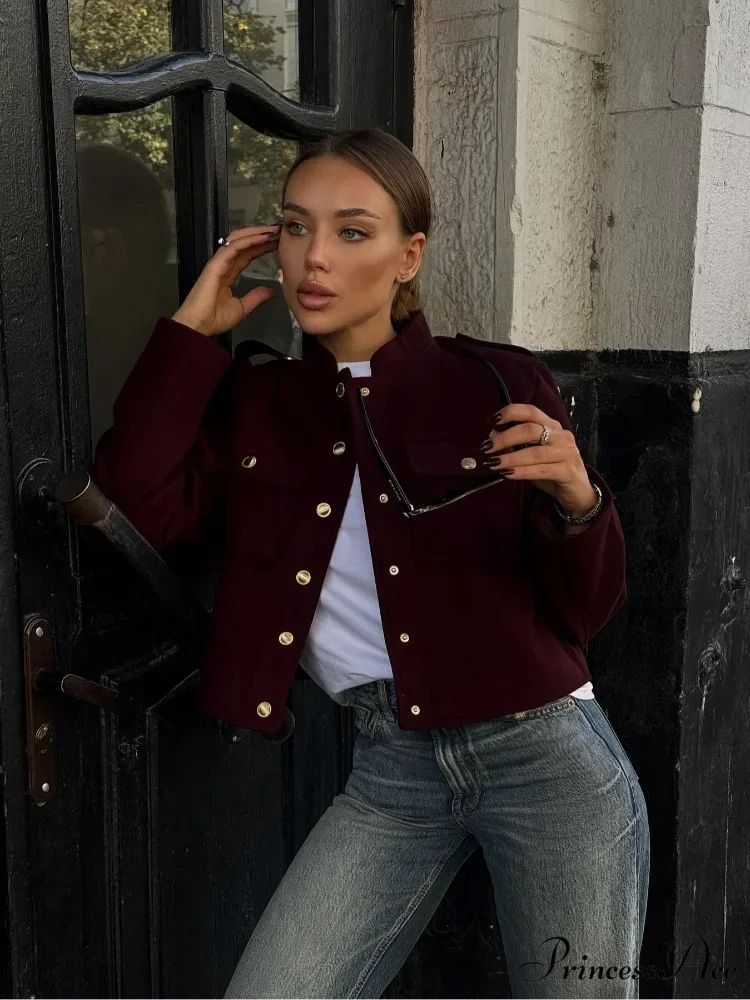Red Single Buttoned Suit Jacket