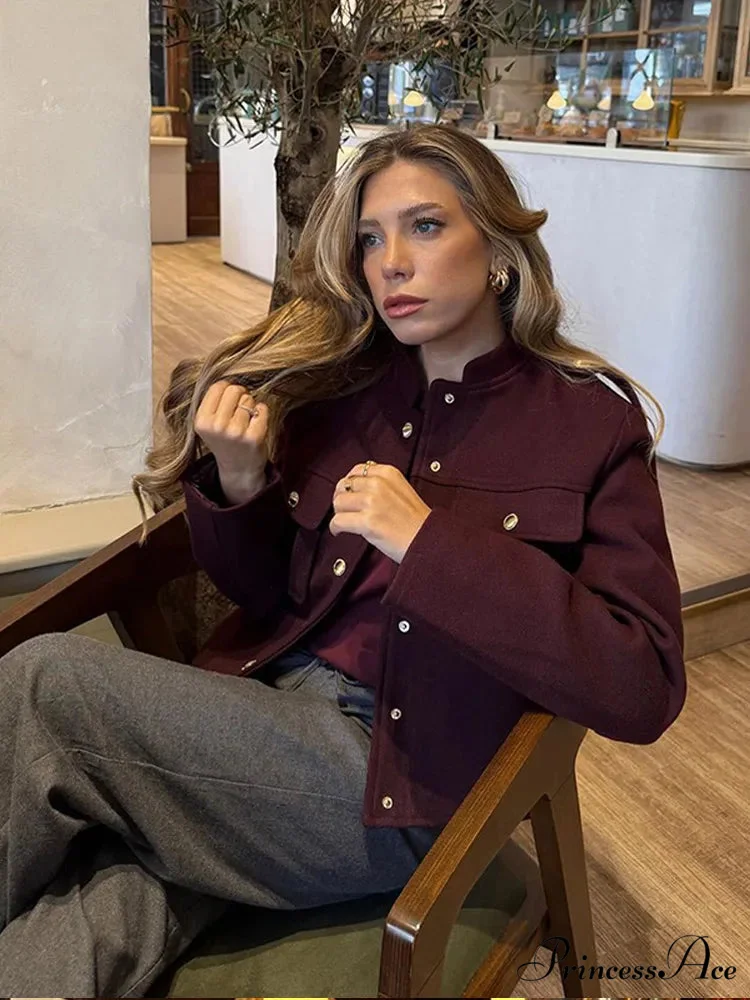 Red Single Buttoned Suit Jacket - Image 6
