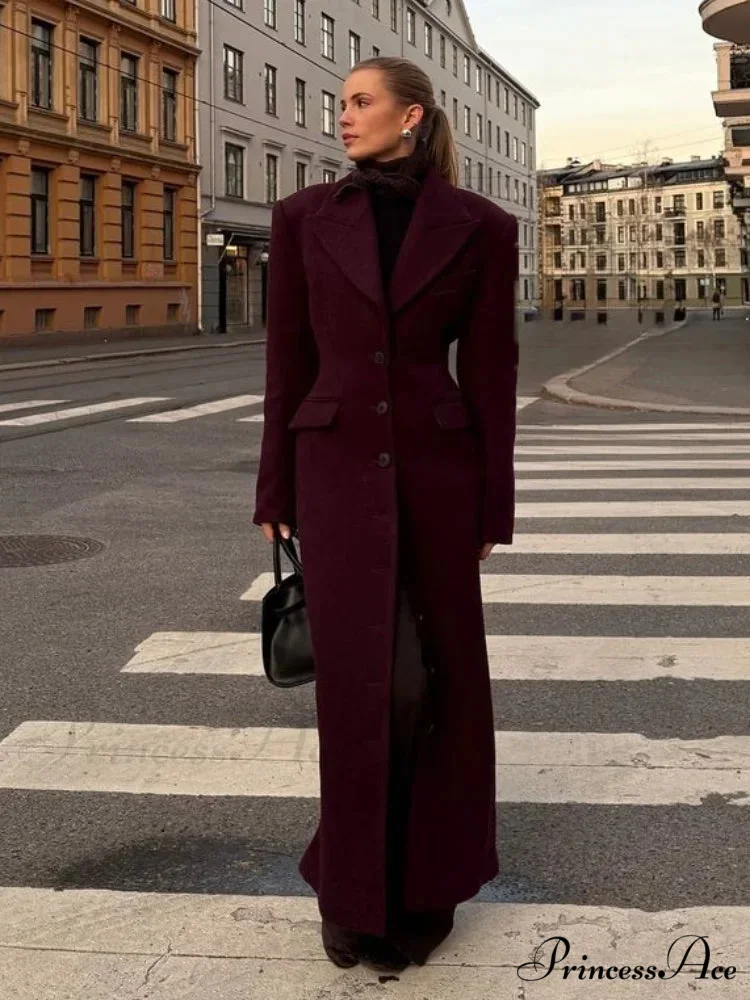 Reddish False Pockets Overcoat