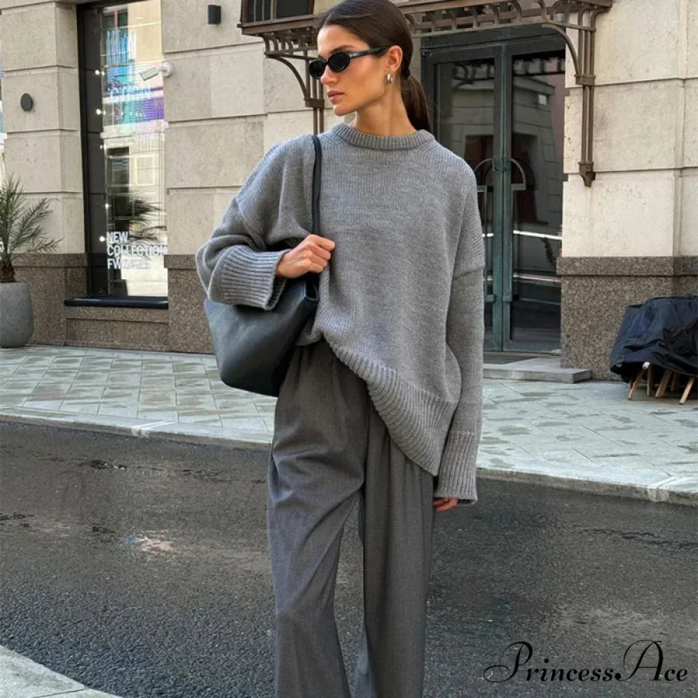 Relaxed O-neck Informal Urban Sweater - Image 3