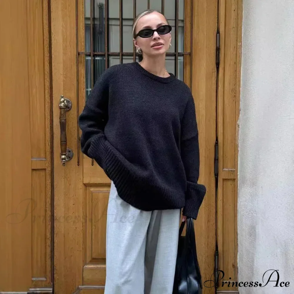 Relaxed O-neck Informal Urban Sweater - Image 4