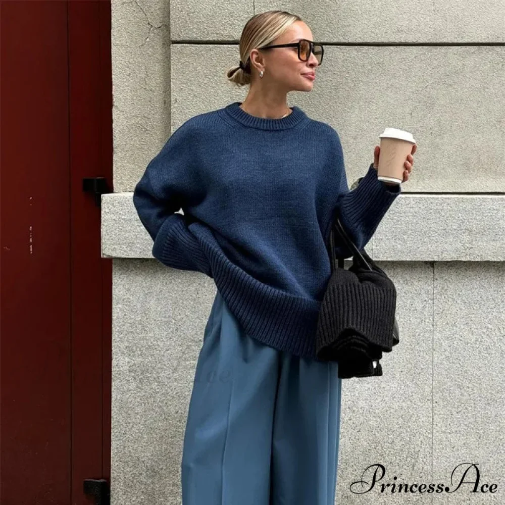 Relaxed O-neck Informal Urban Sweater - Image 6