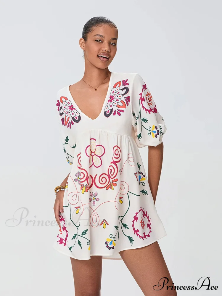Relaxed Small Seaside Floral Dress for Holiday - Image 2