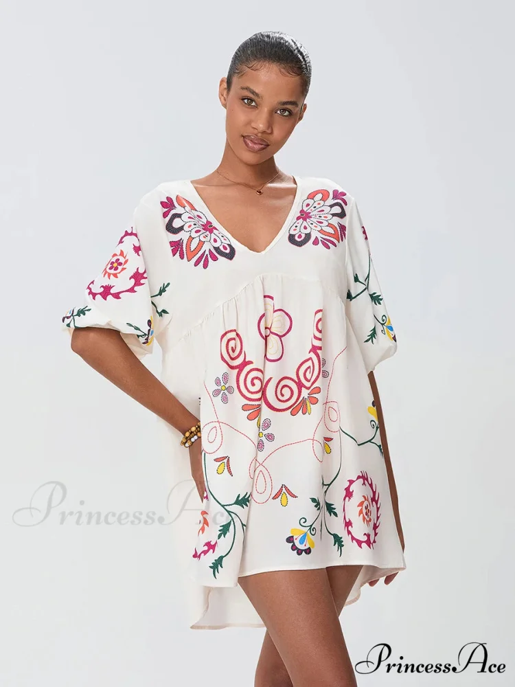 Relaxed Small Seaside Floral Dress for Holiday - Image 4
