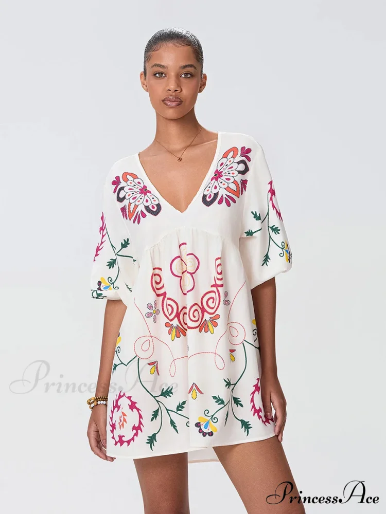 Relaxed Small Seaside Floral Dress for Holiday - Image 5