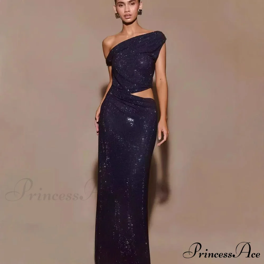 Remove Rhinestone Halter Slit Prom Dress - Image 2