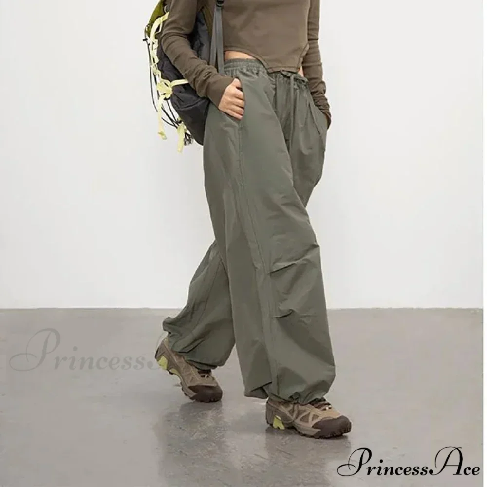 Retro 2000s Harajuku Parachute Trousers - Image 2