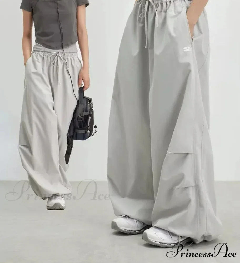 Retro 2000s Harajuku Parachute Trousers - Image 4