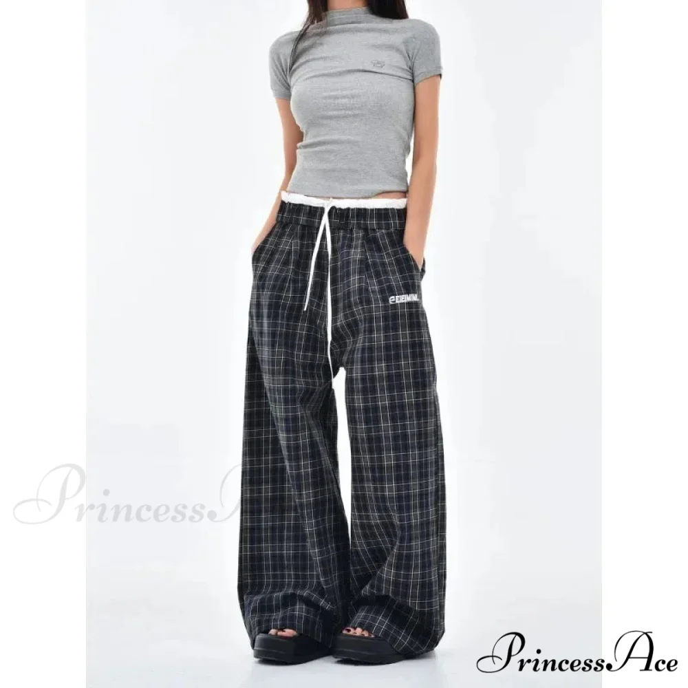 Retro 2000s Tartan Women Sweatpants Trousers - Image 2