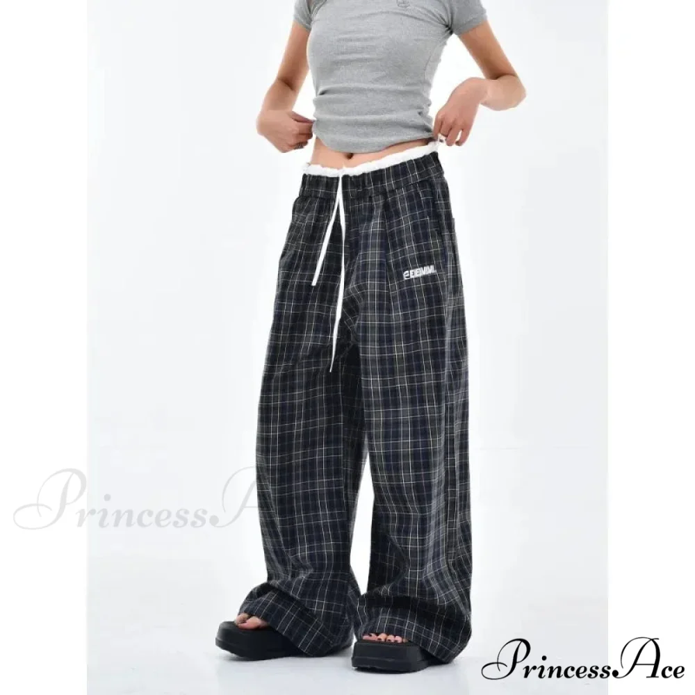 Retro 2000s Tartan Women Sweatpants Trousers - Image 3