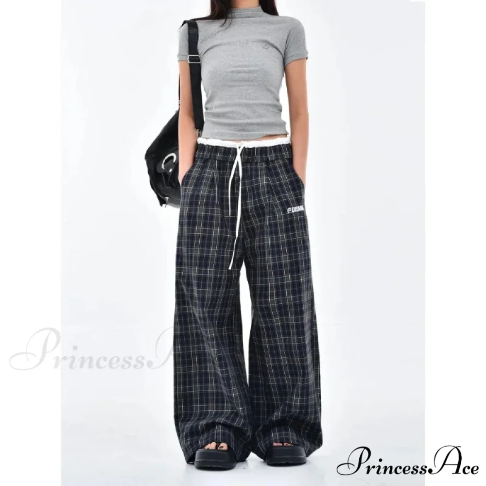 Retro 2000s Tartan Women Sweatpants Trousers - Image 4