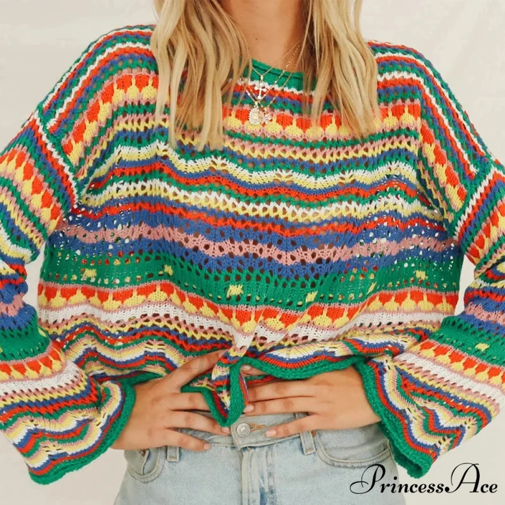 Retro 90s Knitted Bell Sleeves Jumper - Image 4