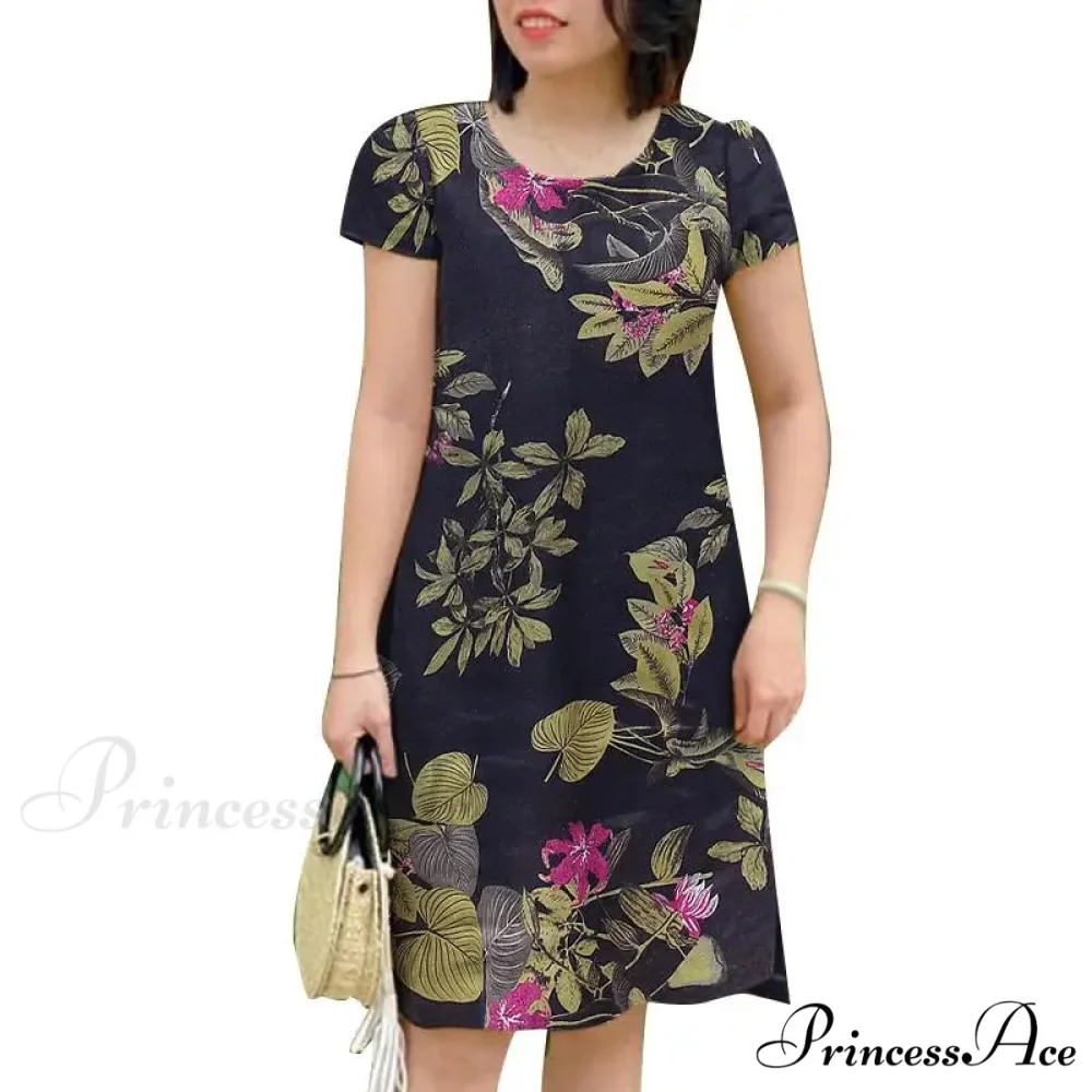 Retro Brief Sleeve Flower Vacation Flower Dress - Image 6
