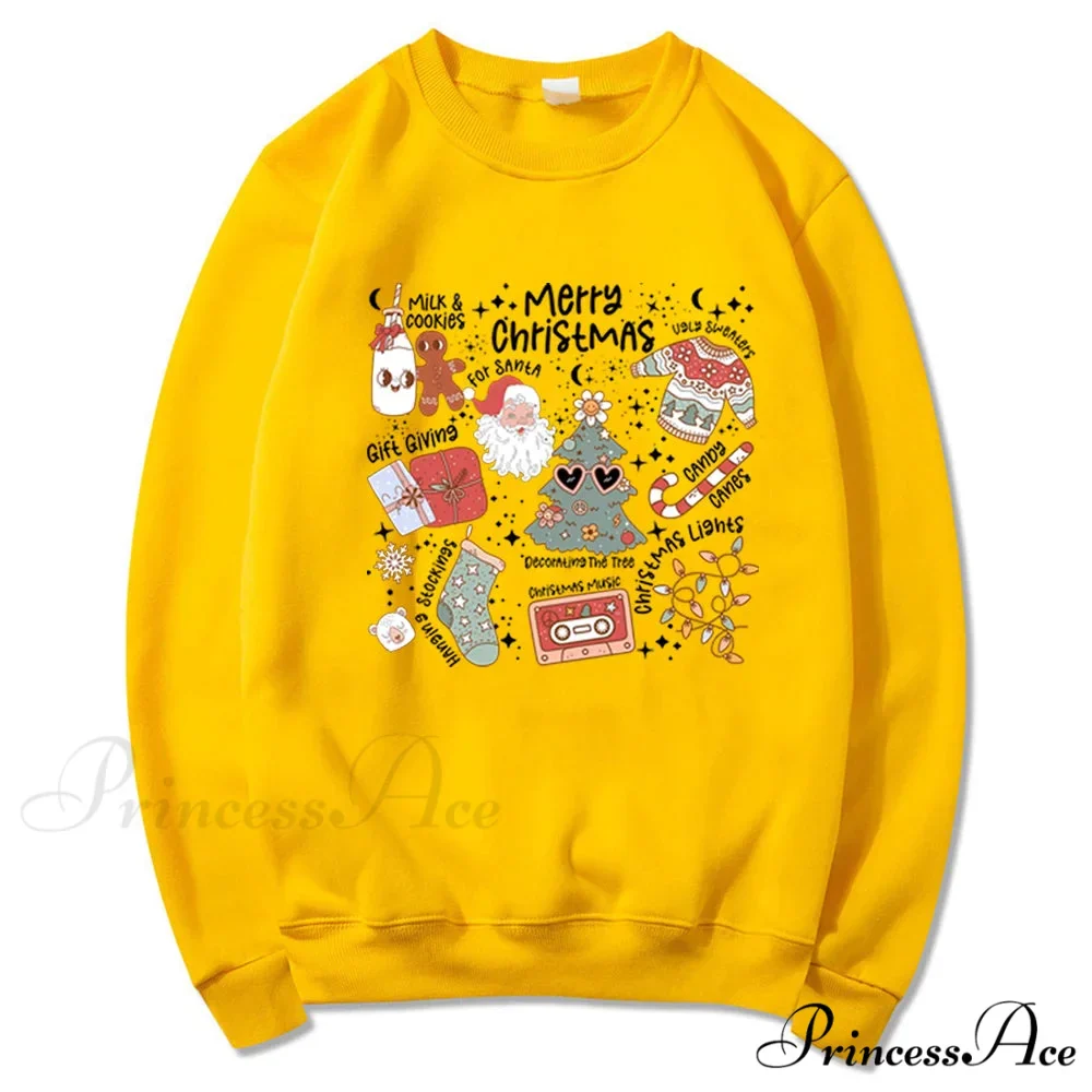 Retro Cheerful Aesthetic Santa Warm Hoodie - Image 10
