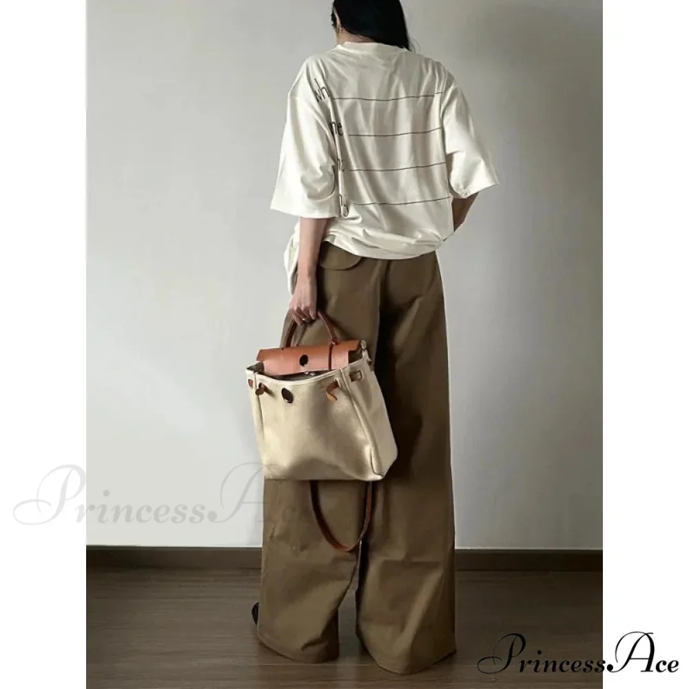 Retro Denim Broad Leg Trousers - Image 5
