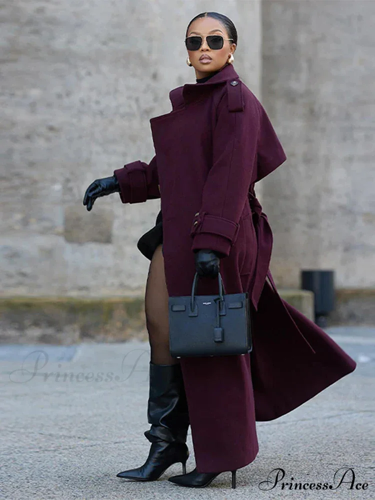Retro Dual-Breasted Collared Overcoat - Image 2