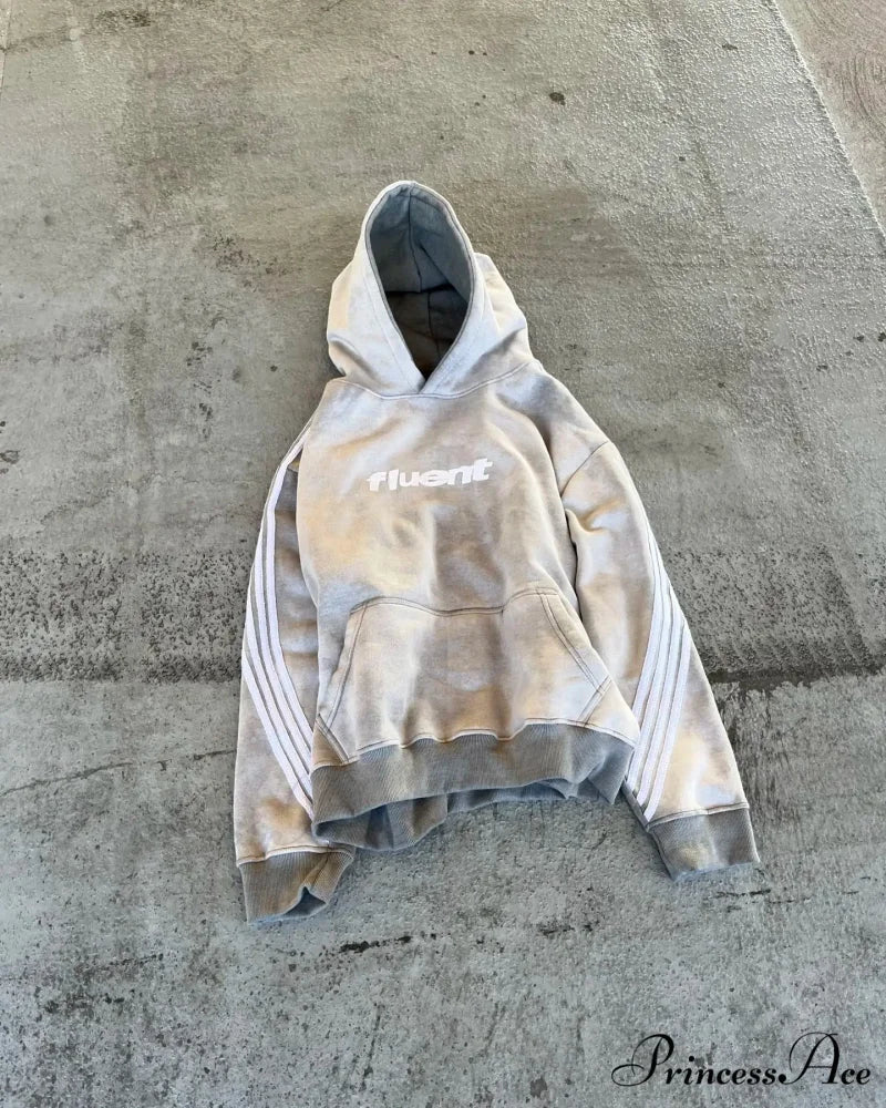 Retro Line Graphic Pullover Hoodie - Image 2