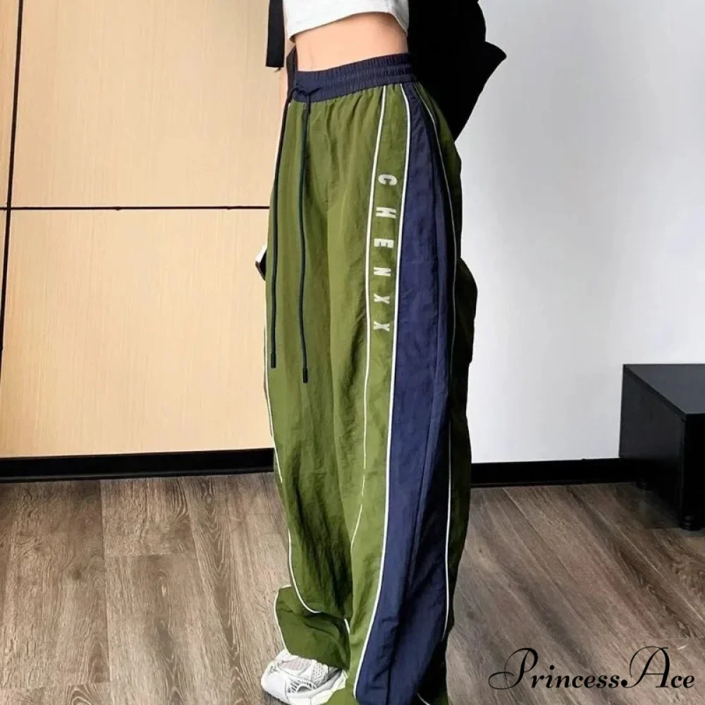 Retro Patchwork Stretchy Waist Trousers - Image 3