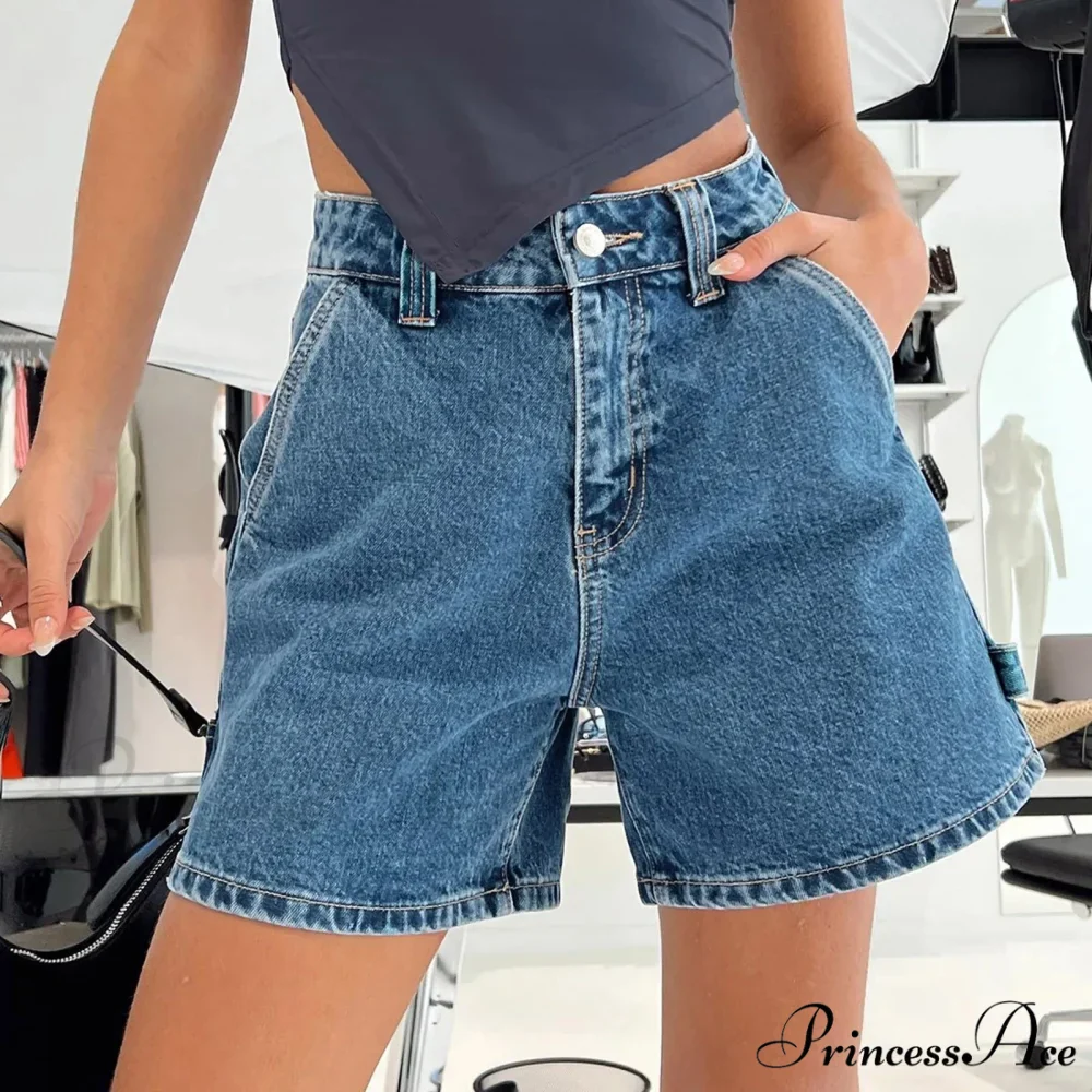 Retro Pocket Straight Denim Short - Image 2