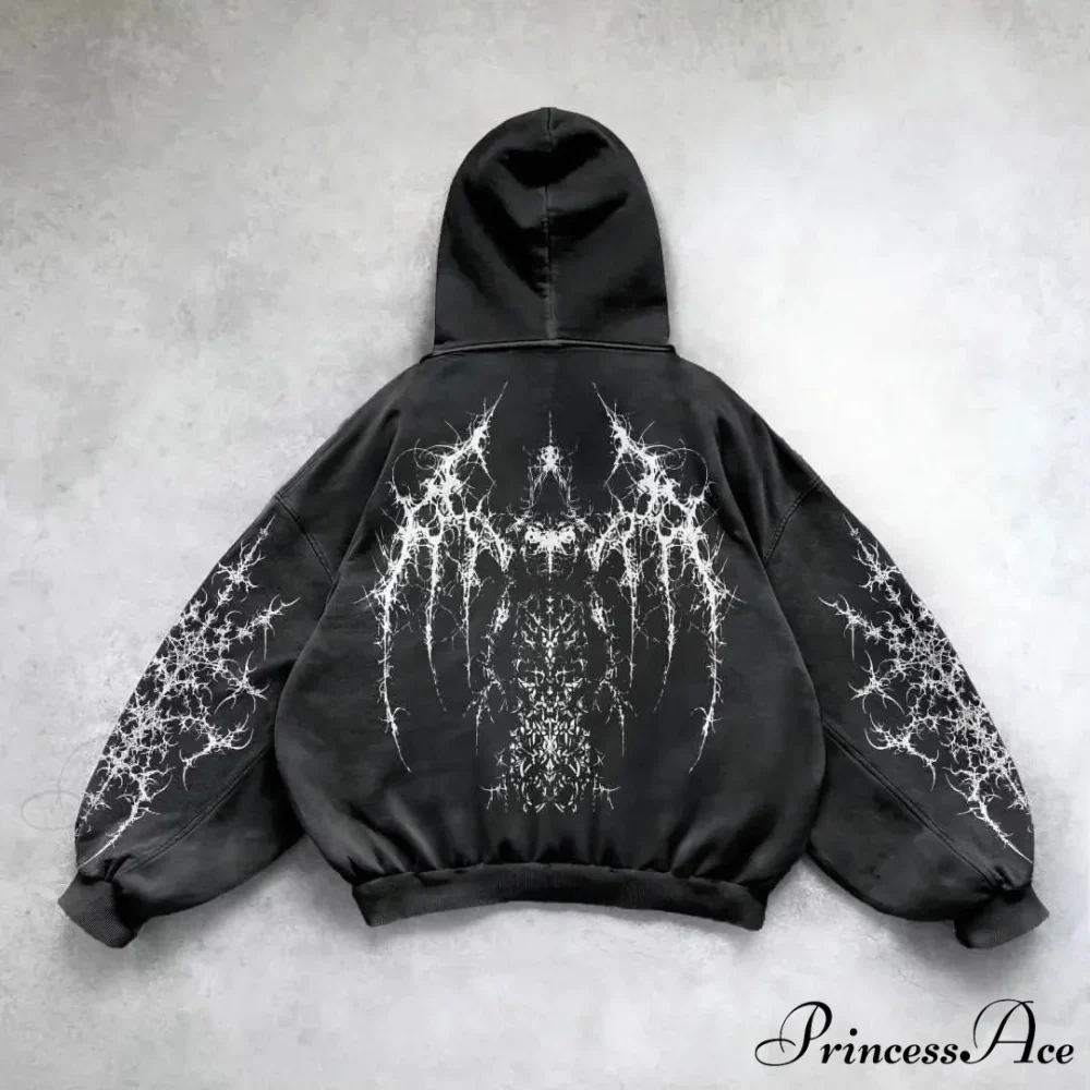 Retro Rebel Printed Informal Hoodie - Image 3