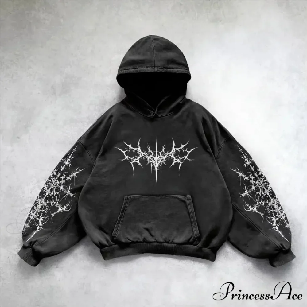 Retro Rebel Printed Informal Hoodie - Image 4
