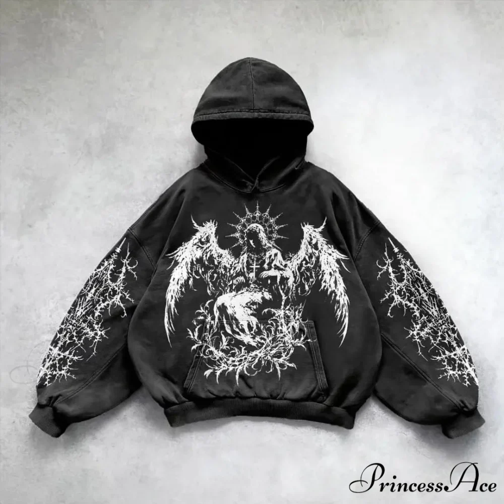 Retro Rebel Printed Informal Hoodie - Image 5