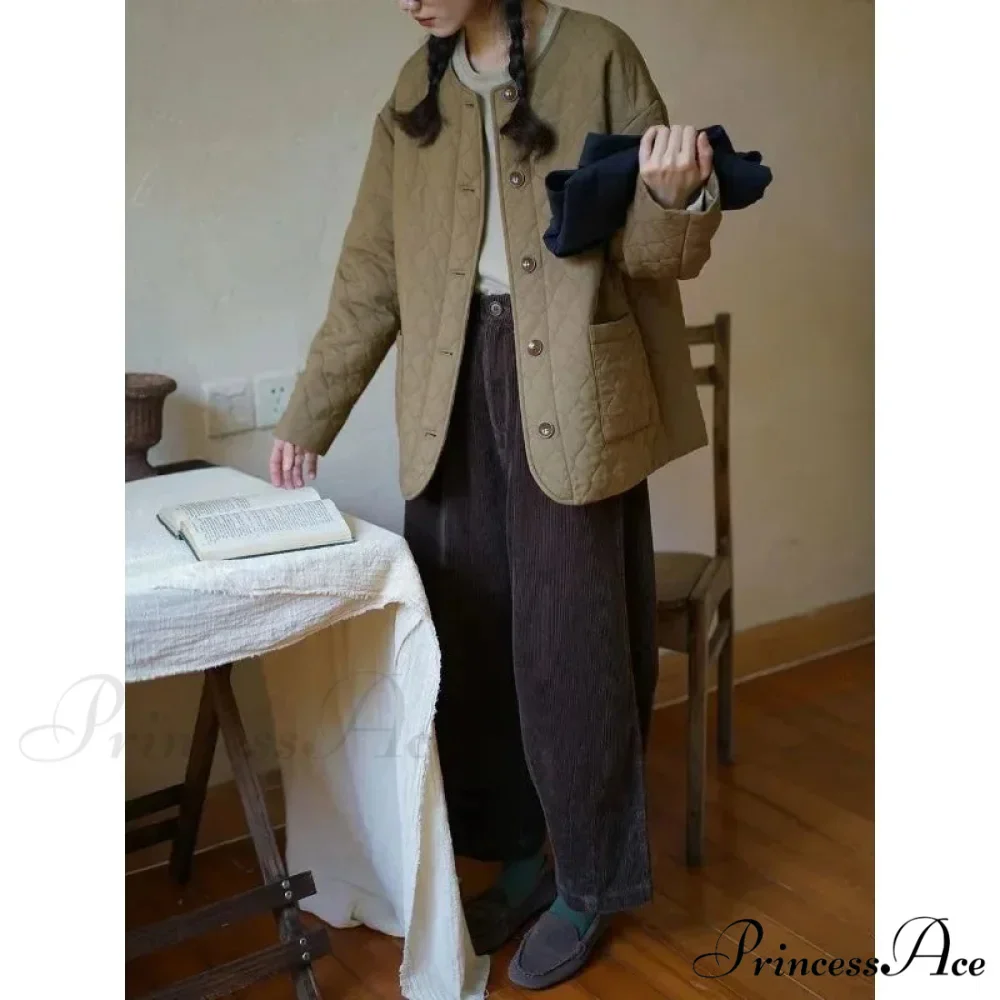 Retro Ribbed Loose-Fitting Trousers Cold Season - Image 3