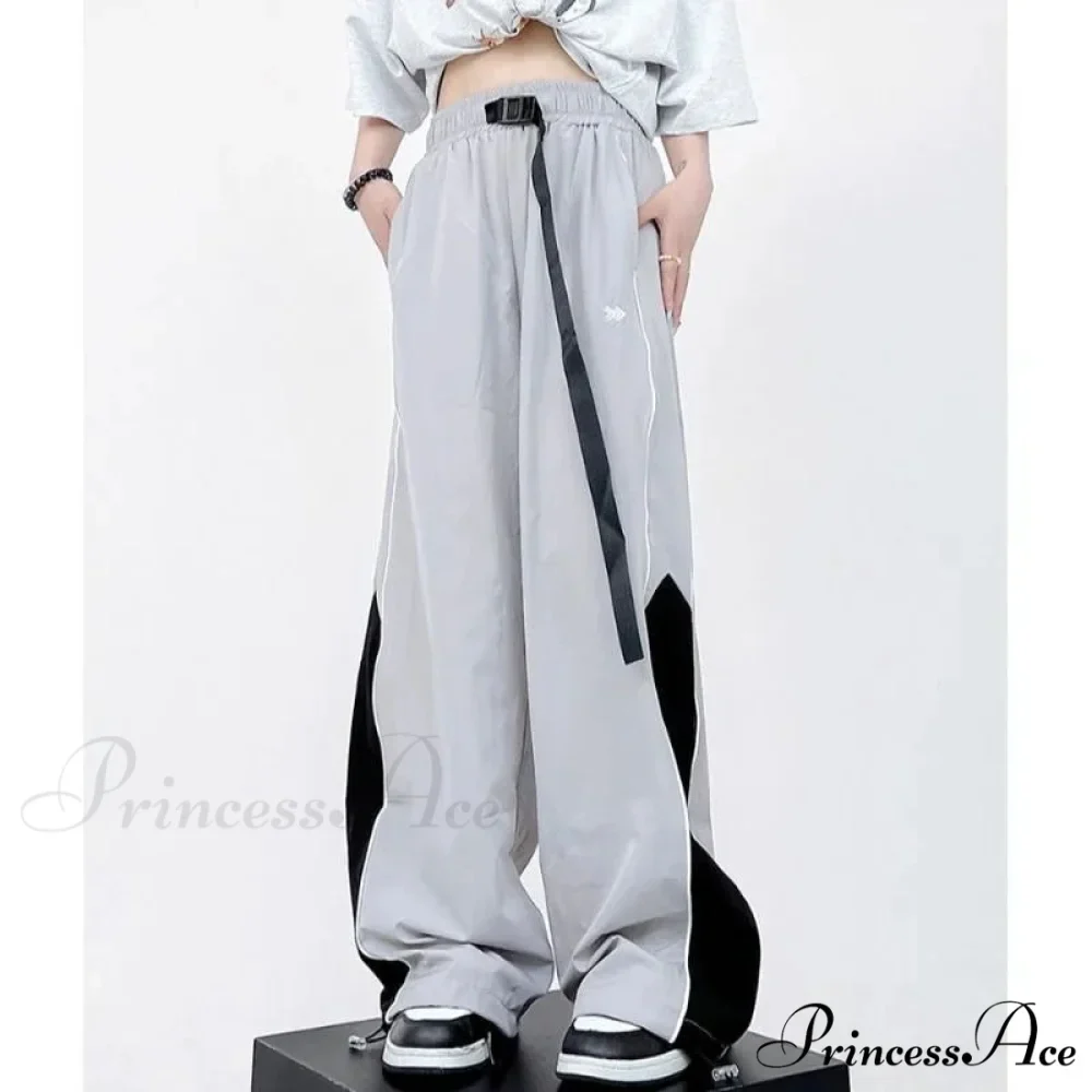 Retro Running Sweatpants Spacious Leg Trousers - Image 2