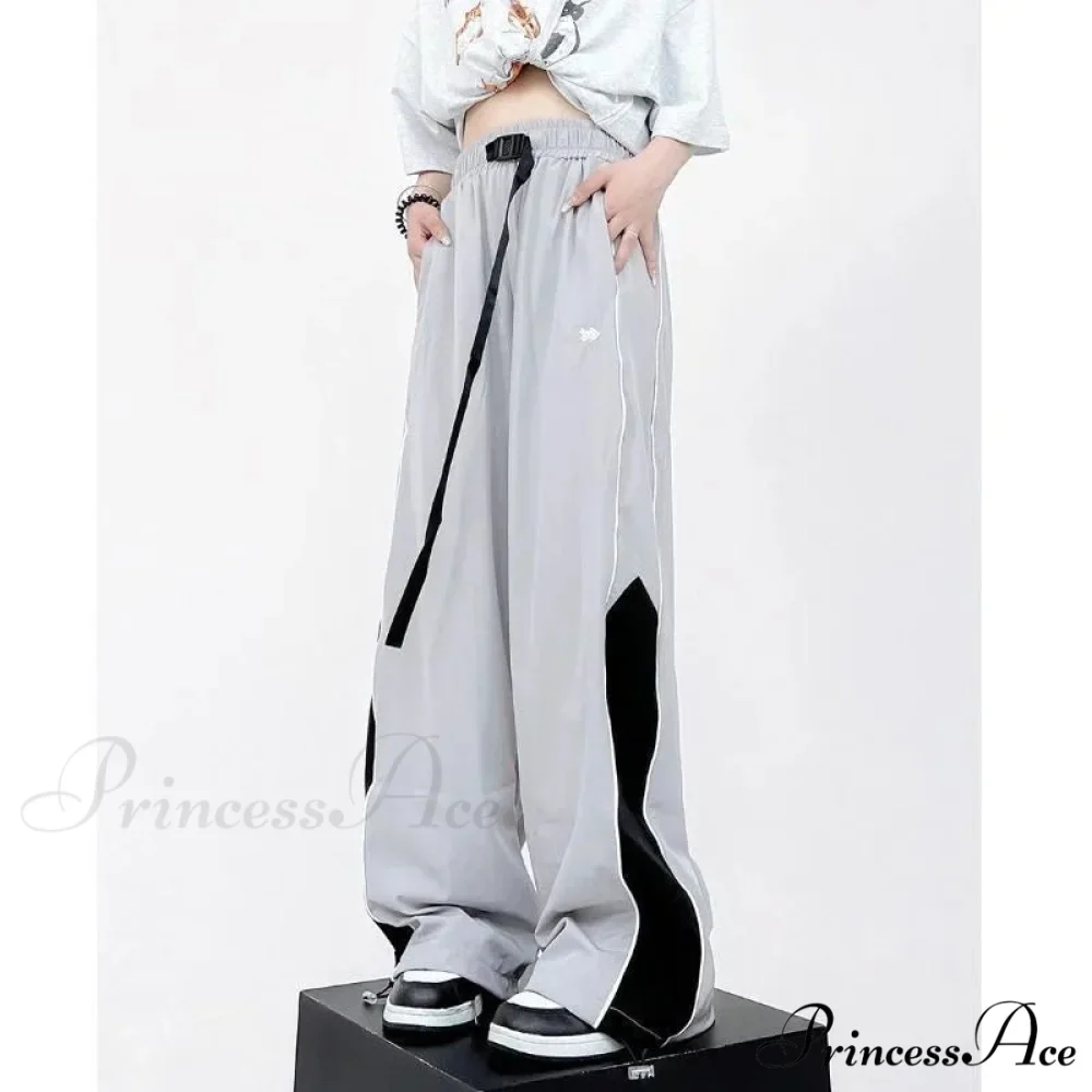 Retro Running Sweatpants Spacious Leg Trousers - Image 4