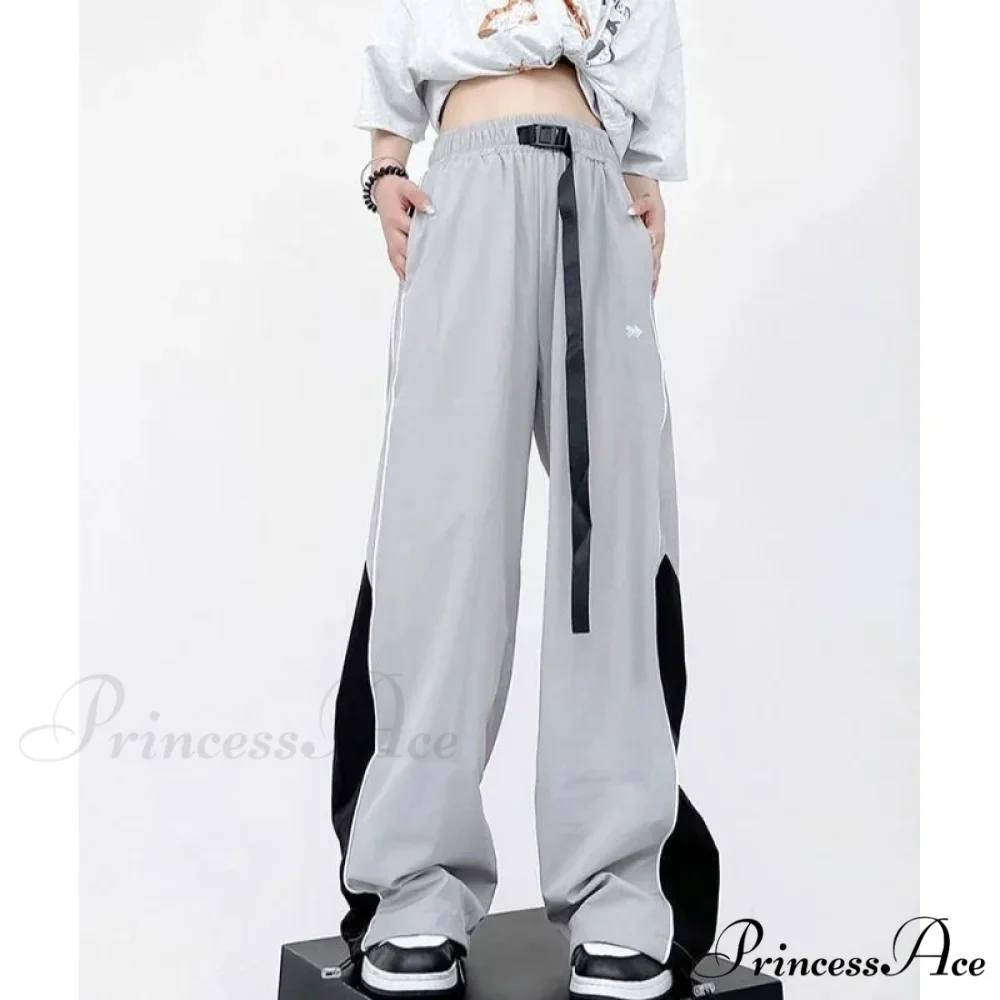 Retro Running Sweatpants Spacious Leg Trousers - Image 5
