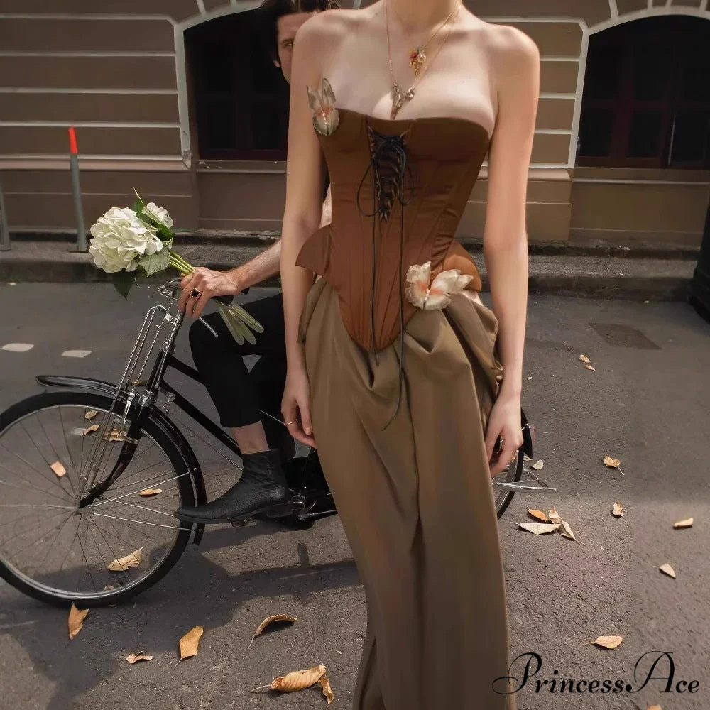 Retro Seductive Boned Waist Bandeau Prom Dress - Image 4