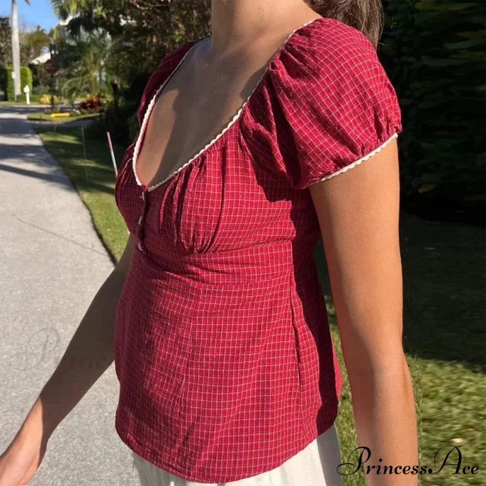 Retro Square Neck Milkmaid Crop Top - Image 2