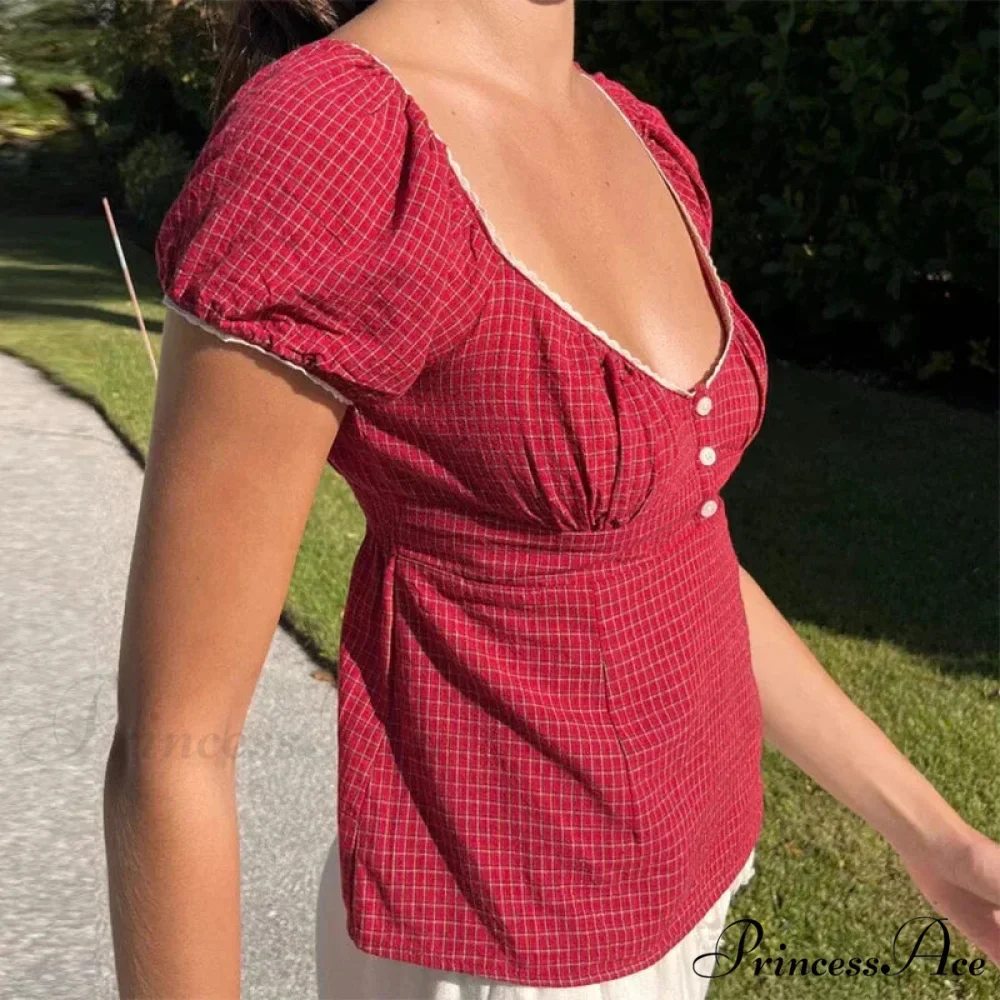 Retro Square Neck Milkmaid Crop Top - Image 4