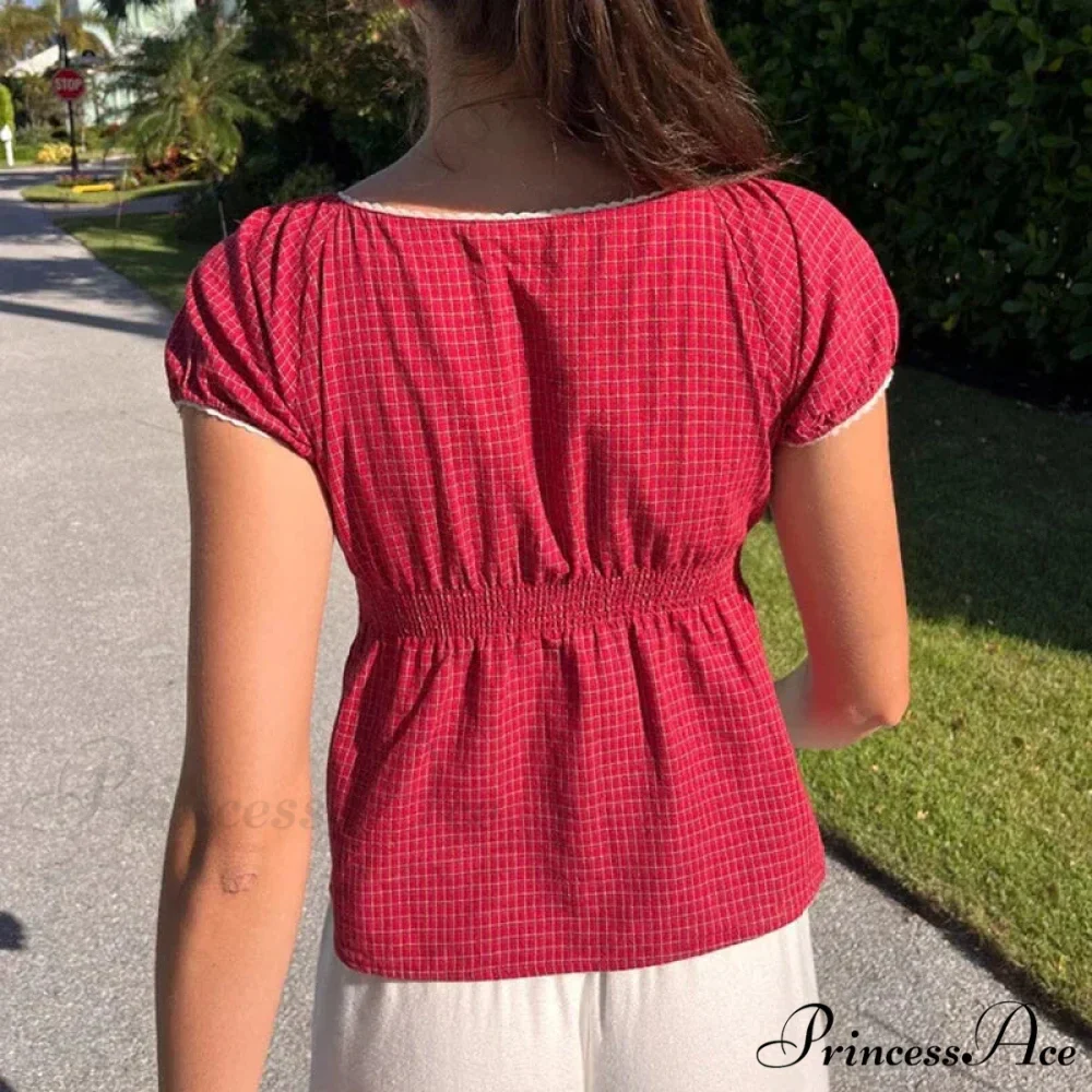 Retro Square Neck Milkmaid Crop Top - Image 5